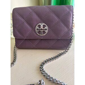 Tory Burch Willa Allium and Silver Chain Crossbody Shoulder Handbag